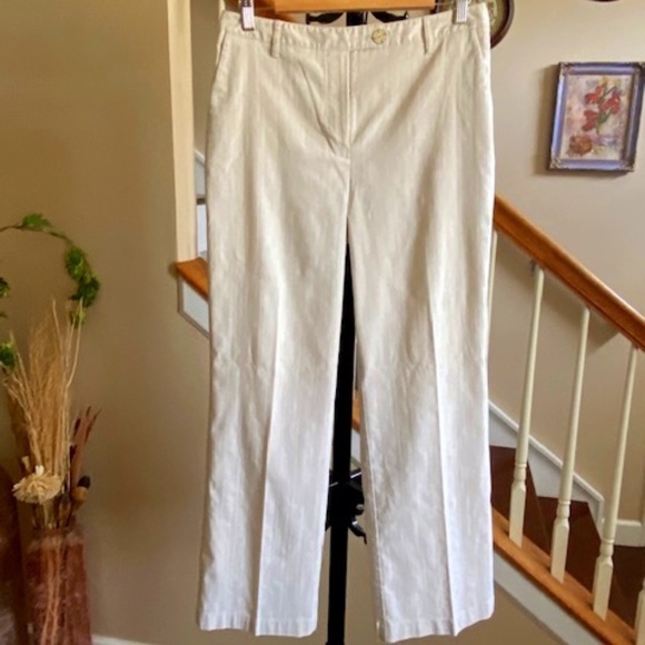 St. John Collection Linen Blend Wide Leg Dress Pants Size 10 - Picture 1 of 13